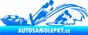 Samolepka Vodní lyžování a surf levá modrá oceán