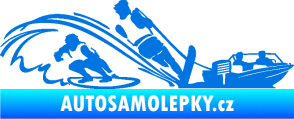 Samolepka Vodní lyžování a surf pravá modrá oceán