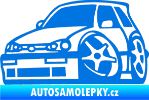 Samolepka VW Golf 3 karikatura levá modrá oceán
