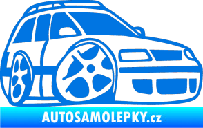 Samolepka VW Passat b6 karikatura pravá modrá oceán