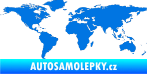 Samolepka World mapa světa modrá oceán