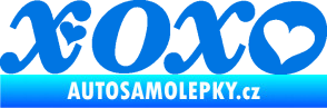 Samolepka XOXO nápis se srdíčkem modrá oceán