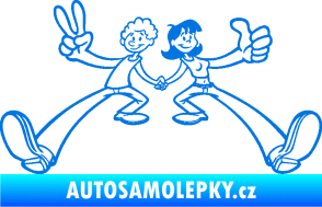 Samolepka Zamilovaný pár  modrá oceán