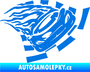 Samolepka Závodní auto 004 pravá modrá oceán