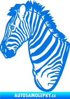 Samolepka Zebra 001 levá hlava modrá oceán
