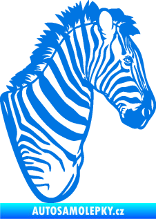 Samolepka Zebra 001 pravá hlava modrá oceán