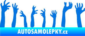 Samolepka Zombie 002 levá mrtví vylézají z hrobu modrá oceán