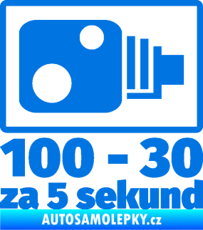 Samolepka Zpomalení před radarem ze 100 na 30 za 5 sekund modrá oceán