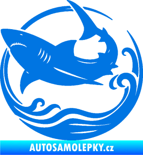 Samolepka Žralok 022 levá vlny modrá oceán