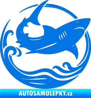 Samolepka Žralok 022 pravá vlny modrá oceán