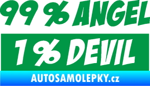 Samolepka 99% Angel, 1% Devil zelená
