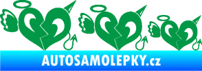 Samolepka Angel devil family 002 rodinka v autě zelená