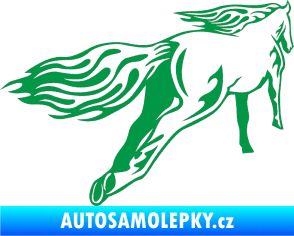 Samolepka Animal flames 009 pravá kůň zelená
