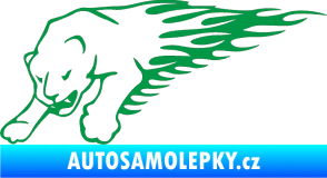 Samolepka Animal flames 020 levá puma zelená