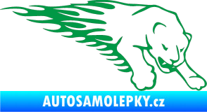 Samolepka Animal flames 020 pravá puma zelená