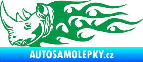 Samolepka Animal flames 025 levá nosorožec zelená