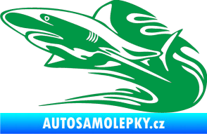 Samolepka Animal flames 037 levá žralok zelená