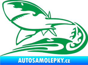 Samolepka Animal flames 041 levá žralok zelená
