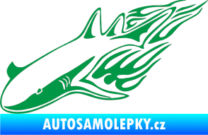 Samolepka Animal flames 048 levá žralok zelená