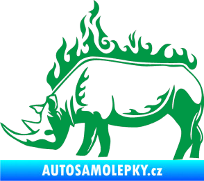 Samolepka Animal flames 049 levá nosorožec zelená