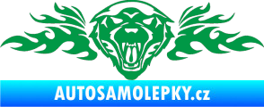 Samolepka Animal flames 058 levá vlk zelená