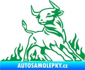 Samolepka Animal flames 062 pravá býk zelená