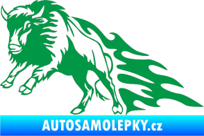 Samolepka Animal flames 089 levá býk zelená