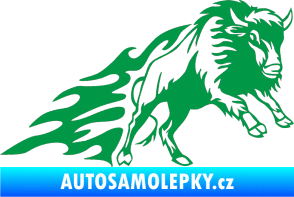 Samolepka Animal flames 089 pravá býk zelená