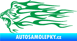 Samolepka Animal flames 103 levá lev zelená