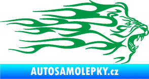 Samolepka Animal flames 103 pravá lev zelená
