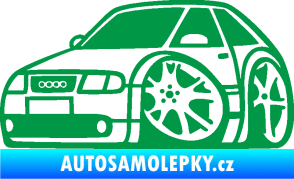 Samolepka Audi A3 karikatura levá zelená
