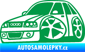 Samolepka Audi A4 karikatura levá zelená