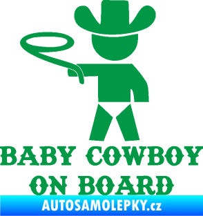 Samolepka Baby cowboy on board levá zelená