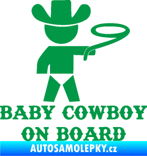 Samolepka Baby cowboy on board pravá zelená
