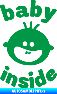 Samolepka Baby inside 002 levá dva zuby na palubě zelená