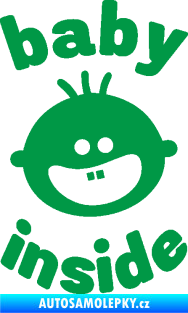Samolepka Baby inside 002 pravá dva zuby na palubě zelená