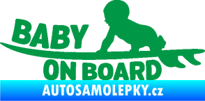 Samolepka Baby on board 010 levá surfing zelená