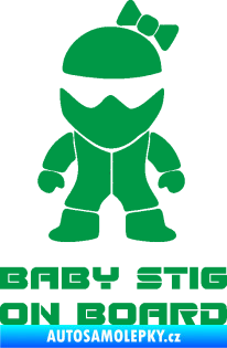Samolepka Baby stig on board girl zelená