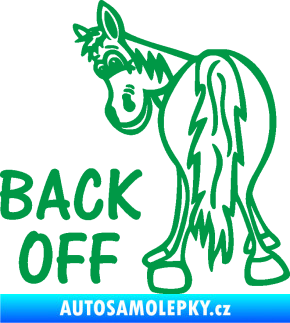 Samolepka Back off levá koník zelená