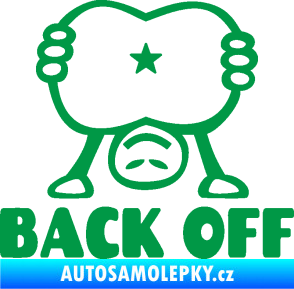 Samolepka Back off panáček zelená