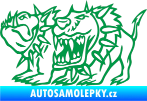 Samolepka Bad dogs levá zuřiví psi zelená