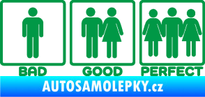 Samolepka Bad good perfect 002 nápis zelená