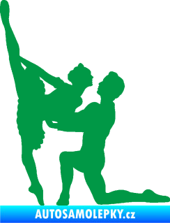 Samolepka Balet 002 levá taneční pár zelená