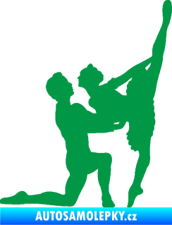 Samolepka Balet 002 pravá taneční pár zelená