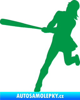 Samolepka Baseball 020 levá hráčka zelená
