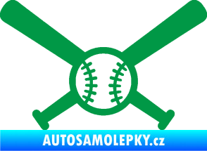 Samolepka Baseball míček a pálky zelená