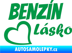 Samolepka Benzín Lásko zelená