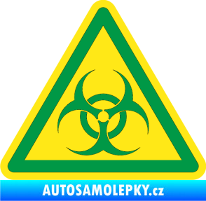 Samolepka Biohazard barevný trojúhelník zelená