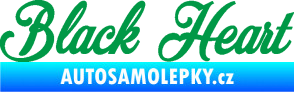 Samolepka Black Heart nápis zelená