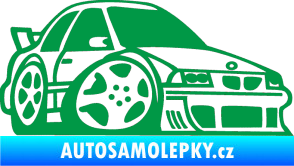 Samolepka BMW e30 karikatura pravá zelená